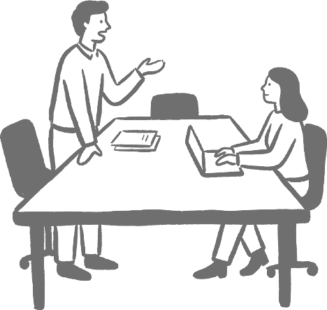Ilustração de uma reunião de consultoria
